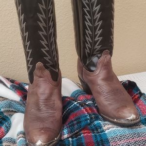 Women's Texas All American Made Leather Cowgirl Boots Size 7M